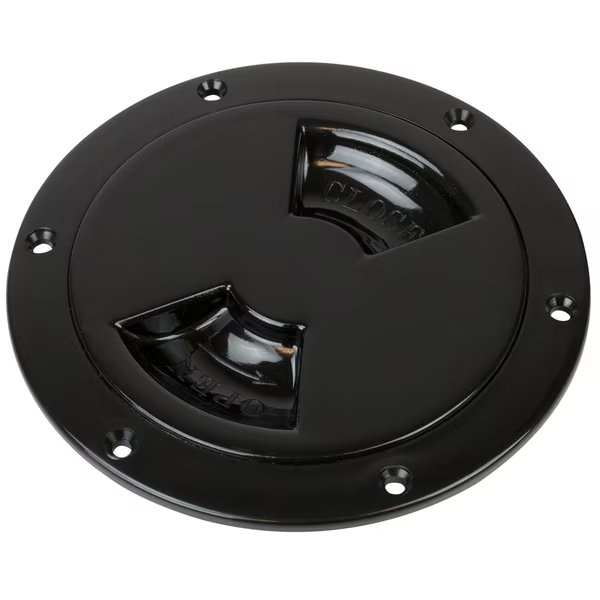 Quarter-Turn Smooth Deck Plate w/Internal Collar - Black - 4